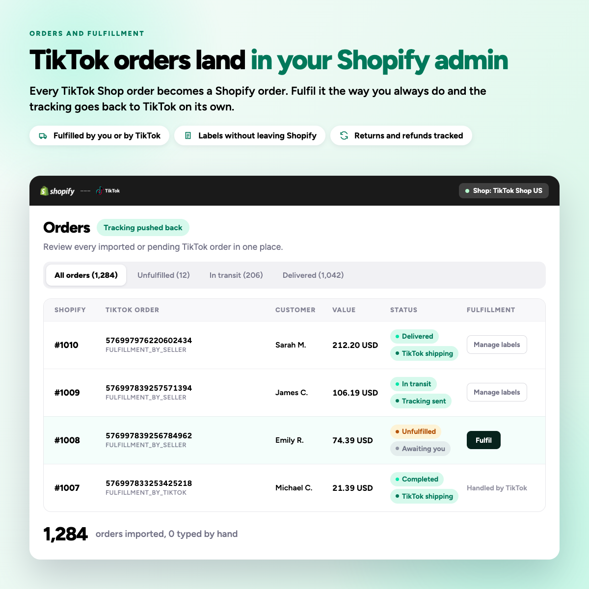 Stand-in screenshot of the Syncato order list, to be replaced with the stock buffer settings screen
