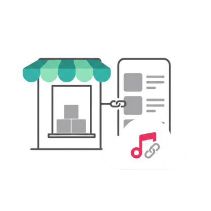 A storefront linked to a TikTok Shop listing