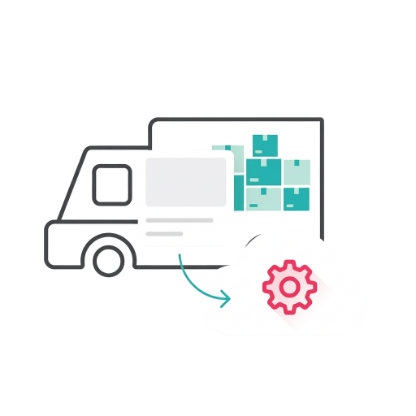 A delivery van with an automated settings gear