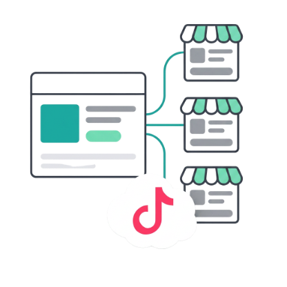 A Shopify store wired to three TikTok Shop storefronts